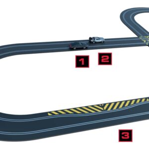 Scalextric C1431M 1980s TV - Back to The Future vs Knight Rider Race Set- Mains Power Slot Car Race Track Sets, 1:32 Scale Set, Electric Racing Toys for Adults or Kids, Age 8+