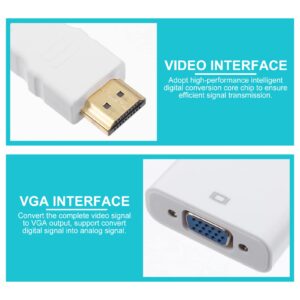 Milisten 4pcs vga cable Adapter Office Supplies Convert Cable Video Cable Video Converter Home Converter Home VGA Converter Multifunction conversion line 1080p abs white