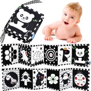 Baby Toys 0-6 Months,My First Black and White High Contrast Soft Cloth Book for babies 6-12 months Can Be Bitten and Tear Not Rotten Paper Toys for Early Education Tummy Time Newborn Infant Boys Girls