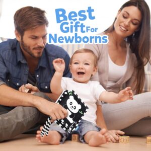 Baby Toys 0-6 Months,My First Black and White High Contrast Soft Cloth Book for babies 6-12 months Can Be Bitten and Tear Not Rotten Paper Toys for Early Education Tummy Time Newborn Infant Boys Girls