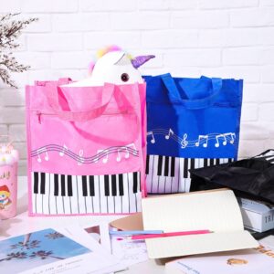 Cunno 3 Pcs Piano Keys Handbag Small Piano Music Bag Reusable Tote Bag Shoulder Shopping Bag Book Bag Tote for Piano Music Teacher Gifts