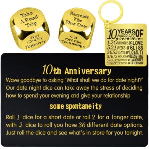 10th Anniversary Dice,10th Wedding Anniversary Dice for Couples,10 Years Anniversary Date Night Dice Gift,10 Years Anniversary for Her,10th Anniversary for Husband,10th Anniversary