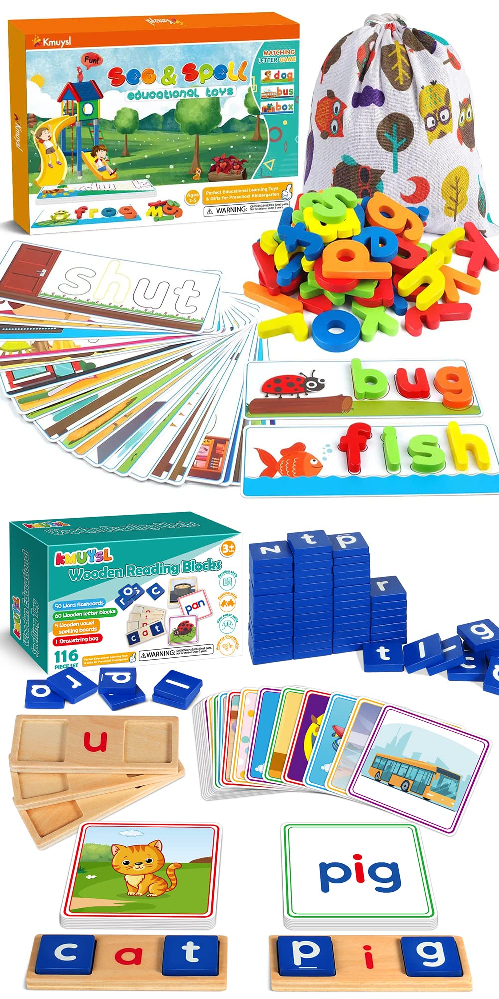 See & Spell Learning Educational Toys and Gift for 2 3 4 5 6 Years Old Boys and Girls