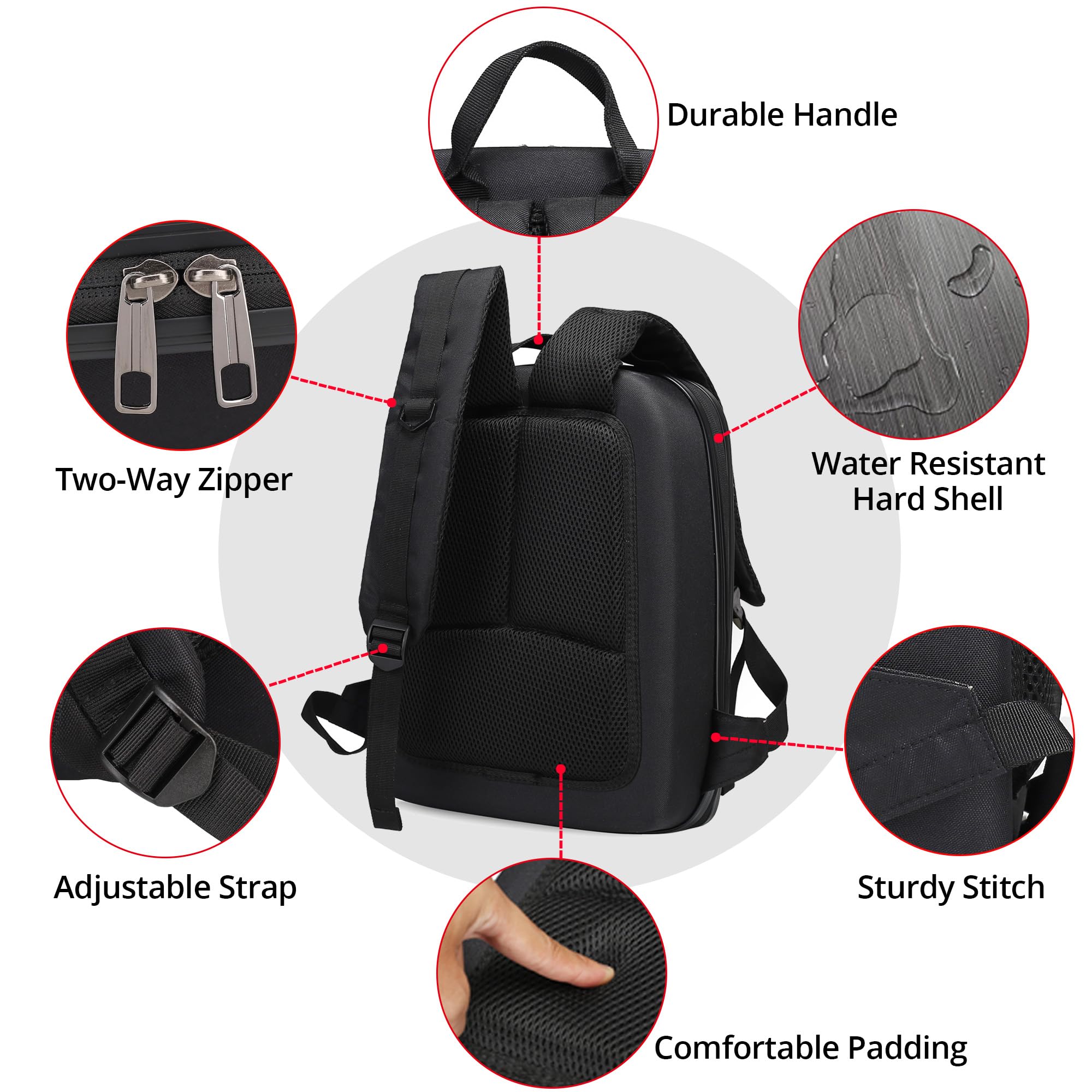 PONYRC Portable Hard Case Backpack for DJI Avata, FPV Goggles V2/ Goggles 2/ Goggles Integra, Waterproof Bag for DJI Avata Drone, Motion Controller and Other DJI Avata Accessories