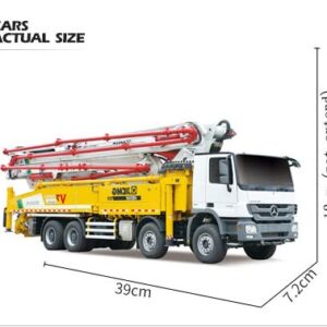 1/35 Scale Model XCMG 62 Meter Concrete Pump Truck Replica 7 Sections Booms 4 Axles Cab Open Collection Toys Gift