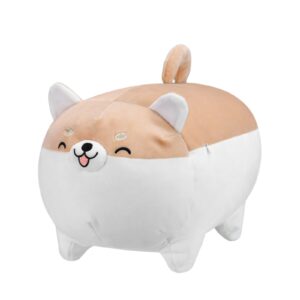 auspicious beginning 19.6" shiba inu plush toy anime corgi kawaii smiling plush dog soft pillow, big stuffed animals plush toy christmas birthday gifts