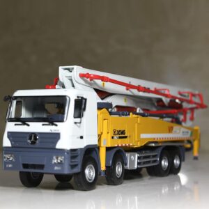 1/35 Scale Model XCMG 62 Meter Concrete Pump Truck Replica 7 Sections Booms 4 Axles Cab Open Collection Toys Gift