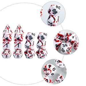 HANABASS Red Table Runner 2sets- Splatter Games Vampire Dragons Die RPG Club Board Theme Game Role for Dices Irregular Multi- Sided of Dice Favor Polyhedral Halloween and Supplies Red Cube RPG Dice