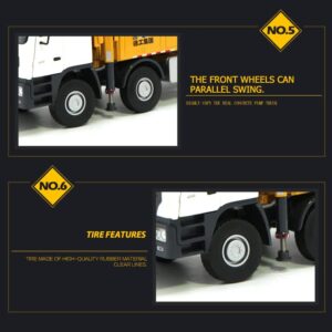 1/35 Scale Model XCMG 62 Meter Concrete Pump Truck Replica 7 Sections Booms 4 Axles Cab Open Collection Toys Gift