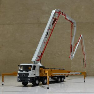 1/35 Scale Model XCMG 62 Meter Concrete Pump Truck Replica 7 Sections Booms 4 Axles Cab Open Collection Toys Gift