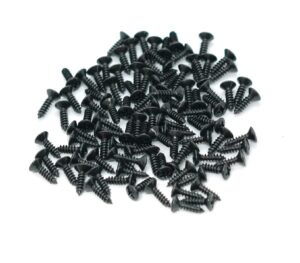 3mm electric guitar bass pickguard screws pick guards scratch plate mounting screws for fender strat tele sg lp guitar bass replacement (black 100 pack)