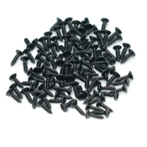 3MM Electric Guitar Bass Pickguard Screws Pick Guards Scratch Plate Mounting Screws for Fender Strat Tele SG LP Guitar Bass Replacement (Black 100 Pack)