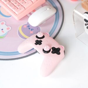 GeekShare Cat Paw Controller Skin Grips Set Compatible with Switch Pro Controller-Anti-Slip Silicone Protective Cover Case Joystick Caps for Switch Pro Wireless Controller - Pink