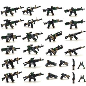 ZHX Weapon Pack Military Accessories Building Block Toys Include NVD Helmet Body Armor E.O.D Suit Camouflage Gun for Army Equipment Gear Sets Compatible with Mini Figure of Major Brand