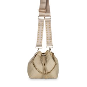 Haute Shore - Lindsey Buff Puffer Bucket Bag Beige Camo W/Orange & Peach Stripe