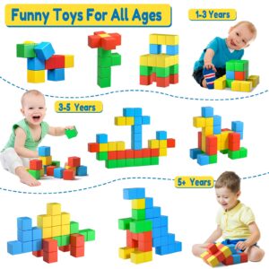 Feoxialy Magnetic Blocks,1.42 inch Large Magnetic Building Block for Toddlers 3 4 5 6 7 8 Year Old Boys Girls Color Magnetic Cubes Learning Toys for Kids 1-3 Sensory Toys Age 4-8 Gift