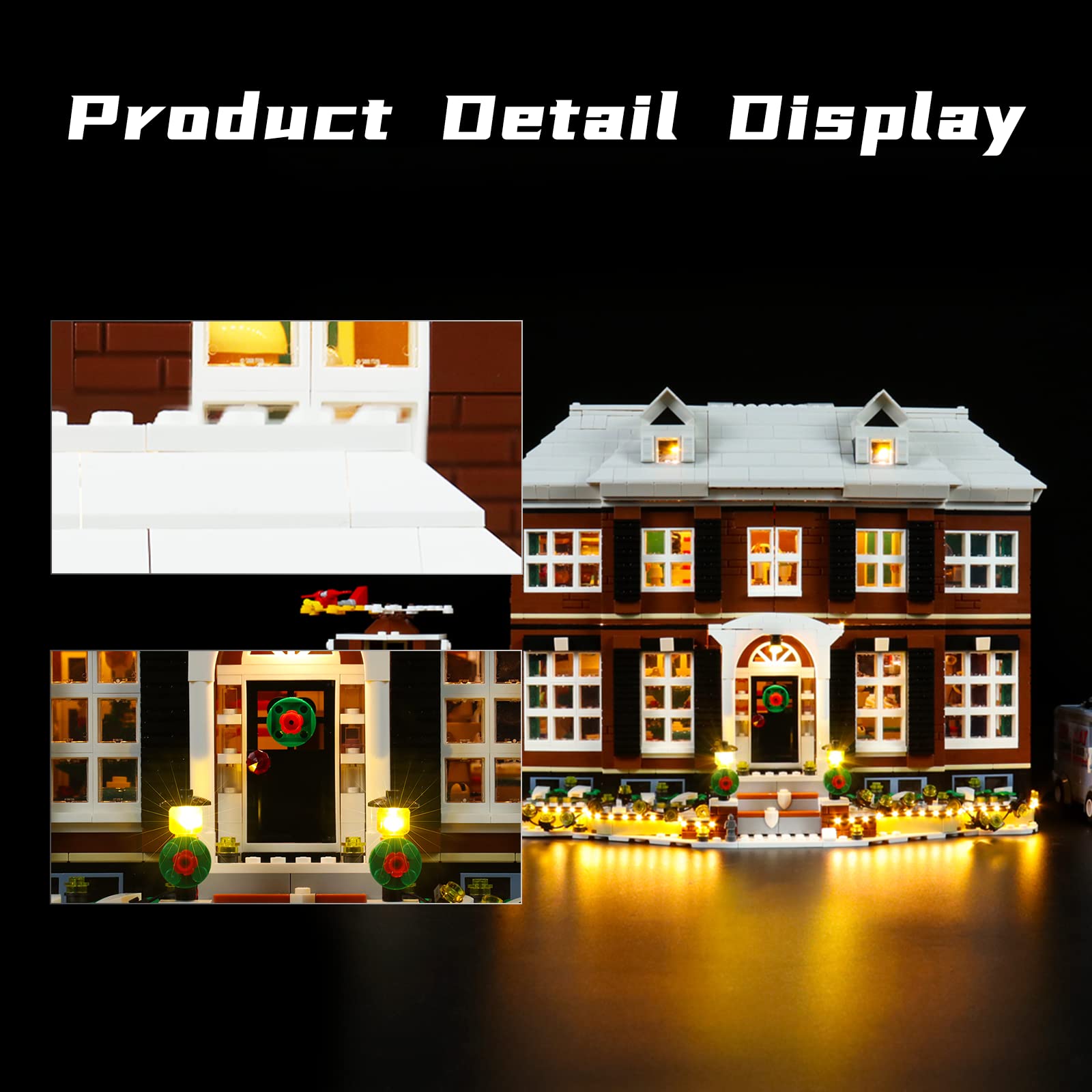 Bourvill LED Lights Kit for Lego Ideas Home Alone 21330 - Lights Set Compatible with Lego 21330 Set -Classic Version (Lights Kit without Model)