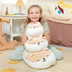 Auspicious beginning 19.6" Shiba Inu Plush Toy Anime Corgi Kawaii Smiling Plush Dog Soft Pillow, Big Stuffed Animals Plush Toy Christmas Birthday Gifts