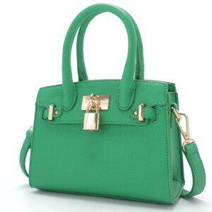 staise vegan leather satchel purse for women, trendy mini crossbody shoulder bag, small top handle handbag evening clutches (grass green)