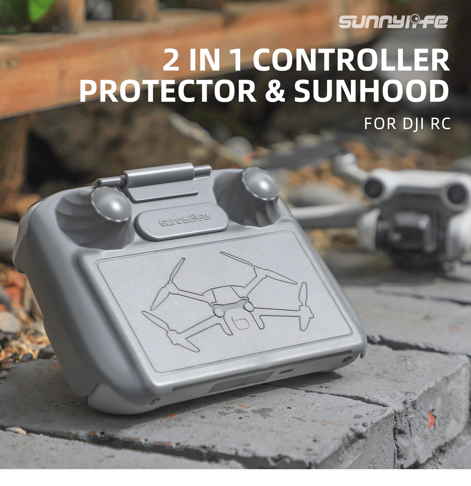 2 in 1 Controller Protector Sun Hood, Control Sticks Guard, Screen Monitor Cover for RC Mini 3 Pro