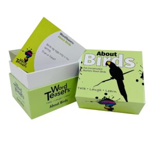 ? word teasers about birds conversation starters - conversation cards for bird lovers - gifts for bird watchers - bird game trivia cards - fun family games - 150 questions