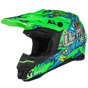 ILM DOT&ECE Youth ATV Helmet kids Dirt Bike Helmet Child Motocross Dirtbike BMX MX Offroad Dual Sport Full Face Casco para Moto Model AP-868(Flo Green,Youth-L)