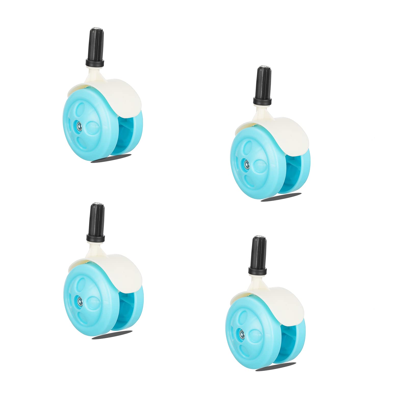 Baby Walker Wheels Replacement, Set of 4, Baby Walker Accessories, Plastic Wheels Casters, Universal Wheels, Sky Blue, 10mm