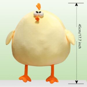 Maomoto Funny Fat Chicken Plush Pillow 17.7", Super Soft Simulation Mother Hen Doll, Cute Plush Chicken Pillow, Chicken Plush Neck Pillow,Yellow Chicken Stuffed Animal for Boys Girls Festival Gifts