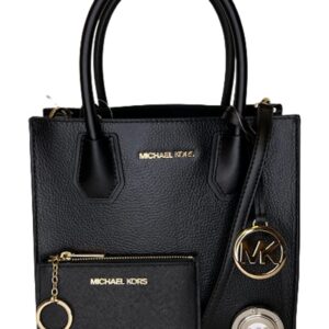 Michael Kors MICHAEL Michael Kors Mercer MD Messenger bundled SM TZ Coinpouch Purse Hook (BLK)