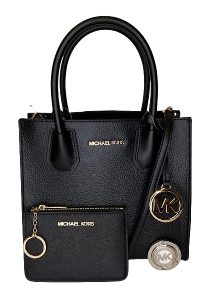 Michael Kors MICHAEL Michael Kors Mercer MD Messenger bundled SM TZ Coinpouch Purse Hook (BLK)