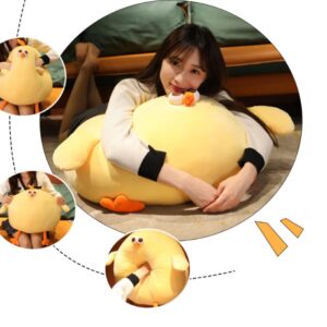 Maomoto Funny Fat Chicken Plush Pillow 17.7", Super Soft Simulation Mother Hen Doll, Cute Plush Chicken Pillow, Chicken Plush Neck Pillow,Yellow Chicken Stuffed Animal for Boys Girls Festival Gifts