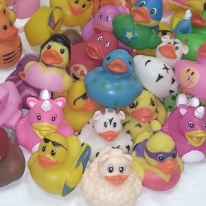 Rubber Ducks for Jeep Ducking 50 PCS Assorted Rubber Ducks for Duckies Games, Jeeps Ducking / Cruise Ships and Bath / Pool Play - Small 2 Inch Rubber Duck