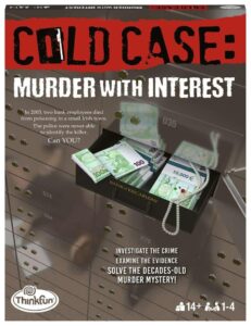 think fun thinkfun cold case: murder with interest – a murder mystery game in a box for ages 14 and up