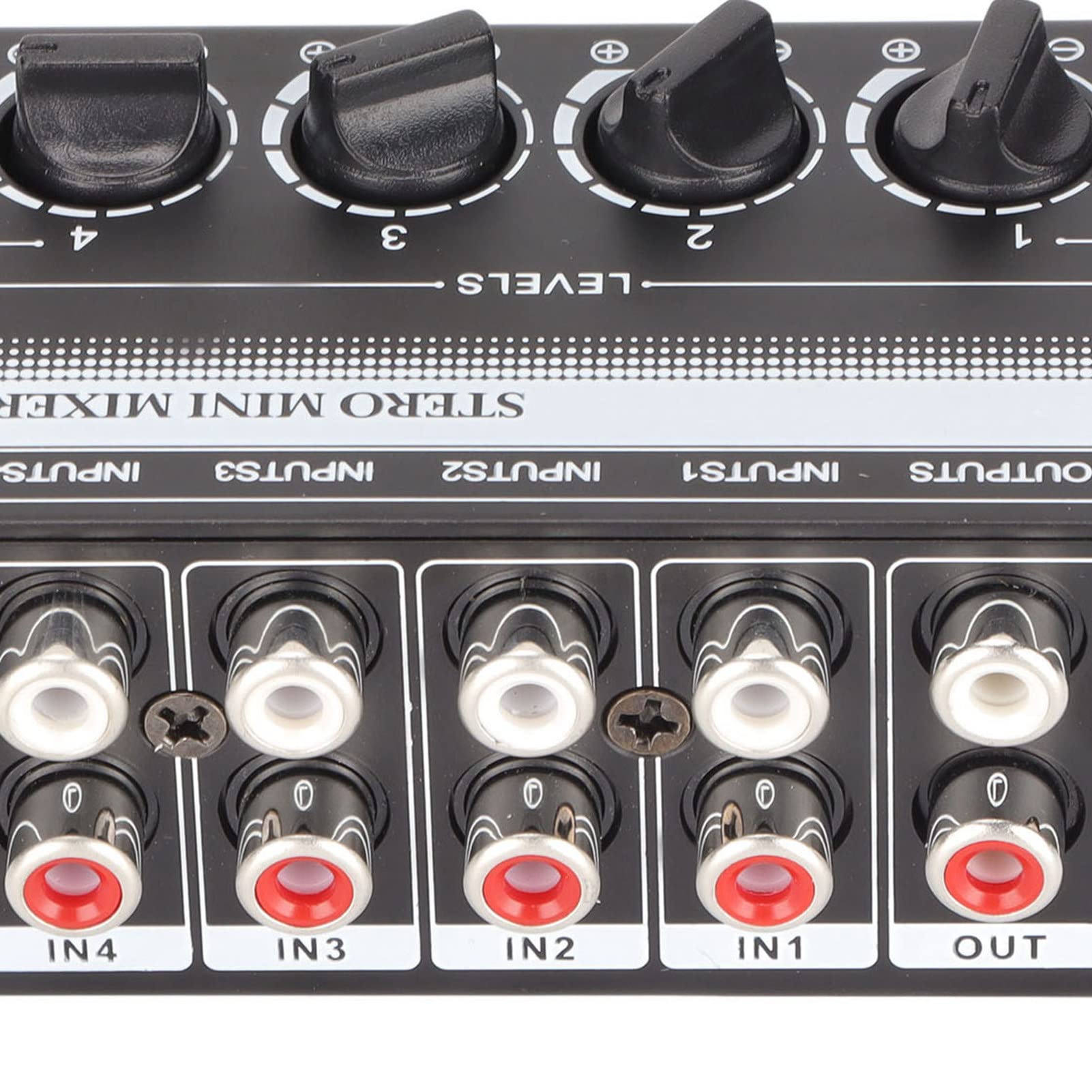 Zyyini Stereo Mini Mixer, 4 Channel Portable Audio Mixer,Passive Professional Stereo Mini Mixer for Mixing Instruments, CD Players, Tape Players, Computers, Mobile Phones Recording Studio