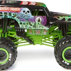 Monster Jam, Official Grave Digger and Monster Jam Official Megalodon Monster Truck, Collector Die-Cast Vehicle, 1:24 Scale, Bundle