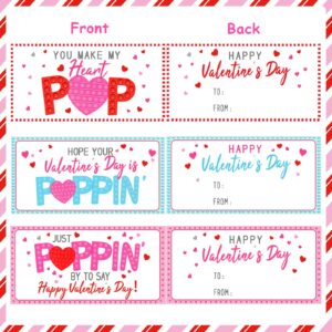 Valentines Day Gifts for Kids - 24 Pack Valentines Cards with Heart POP Bracelets - Sensory Fidget Toys Valentine for School Classroom Gift Exchange Party Favors Supplies for Toddlers Girls Boys