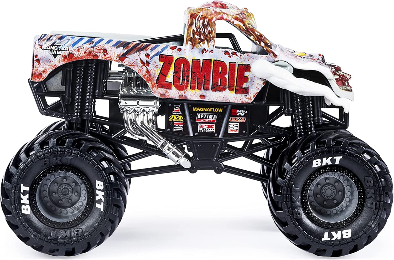 Monster Jam, Official Megalodon Monster Truck and Official Zombie Monster Truck, Collector Die-Cast Vehicle, 1:24 Scale, Bundle