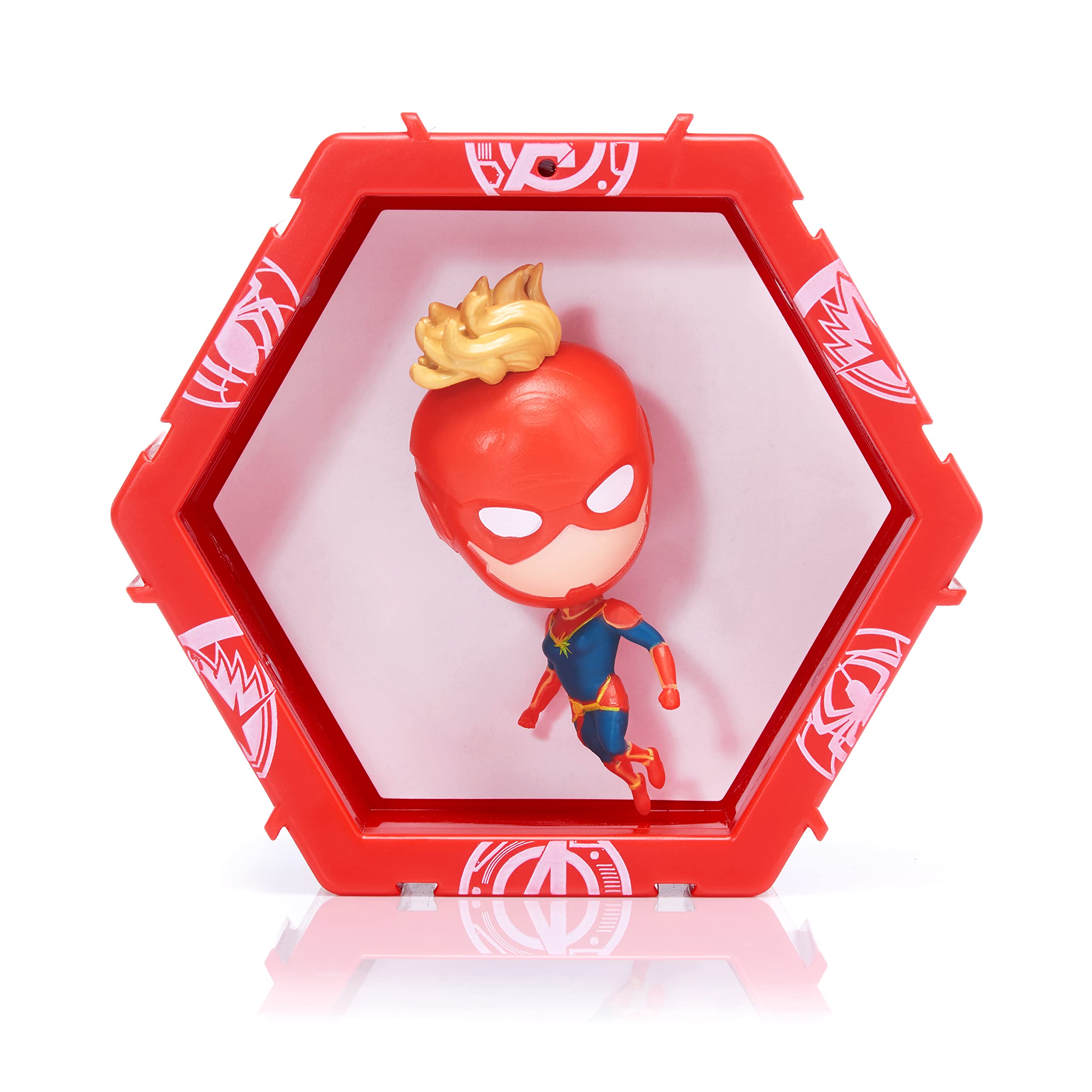 WOW! STUFF PODS Marvel Avengers Collection - Captain Marvel | Superhero Toys Light-Up Bobble-Head Figure | Official Marvel Collectable Toys & Gifts | Number 210 in Series, Multicolor, 4 inches