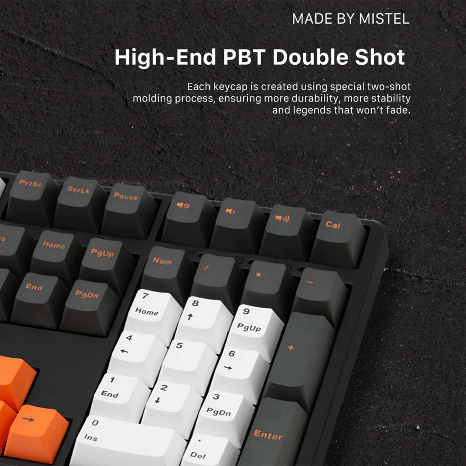 Mistel Doubleshot PBT Keycaps for Mechanical Keyboard with Cherry MX Switches and Clones, 108 Keys Plus Extra 11 Keys Set, PBT Keycaps with 6.25U Space Bar for PC Gaming Keyboard, Gloaming Color