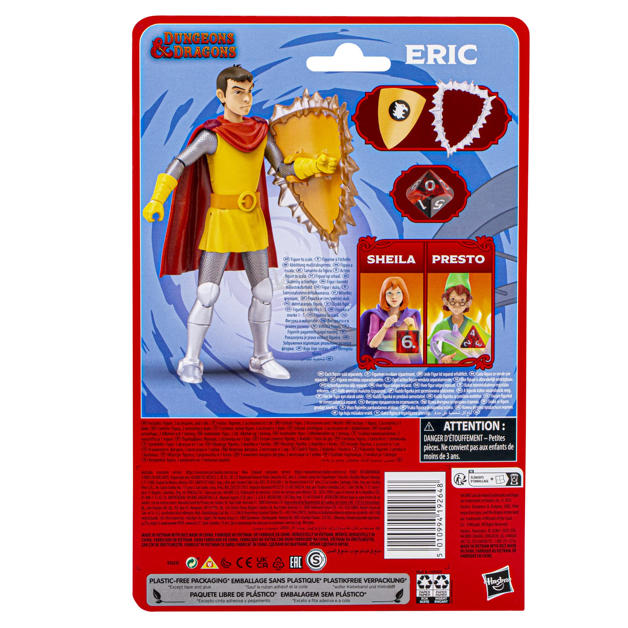 Dungeons & Dragons Cartoon Classics 6-Inch-Scale Eric Action Figure, D&D 80s Cartoon, Includes d10 from Exclusive D&D Dice Set