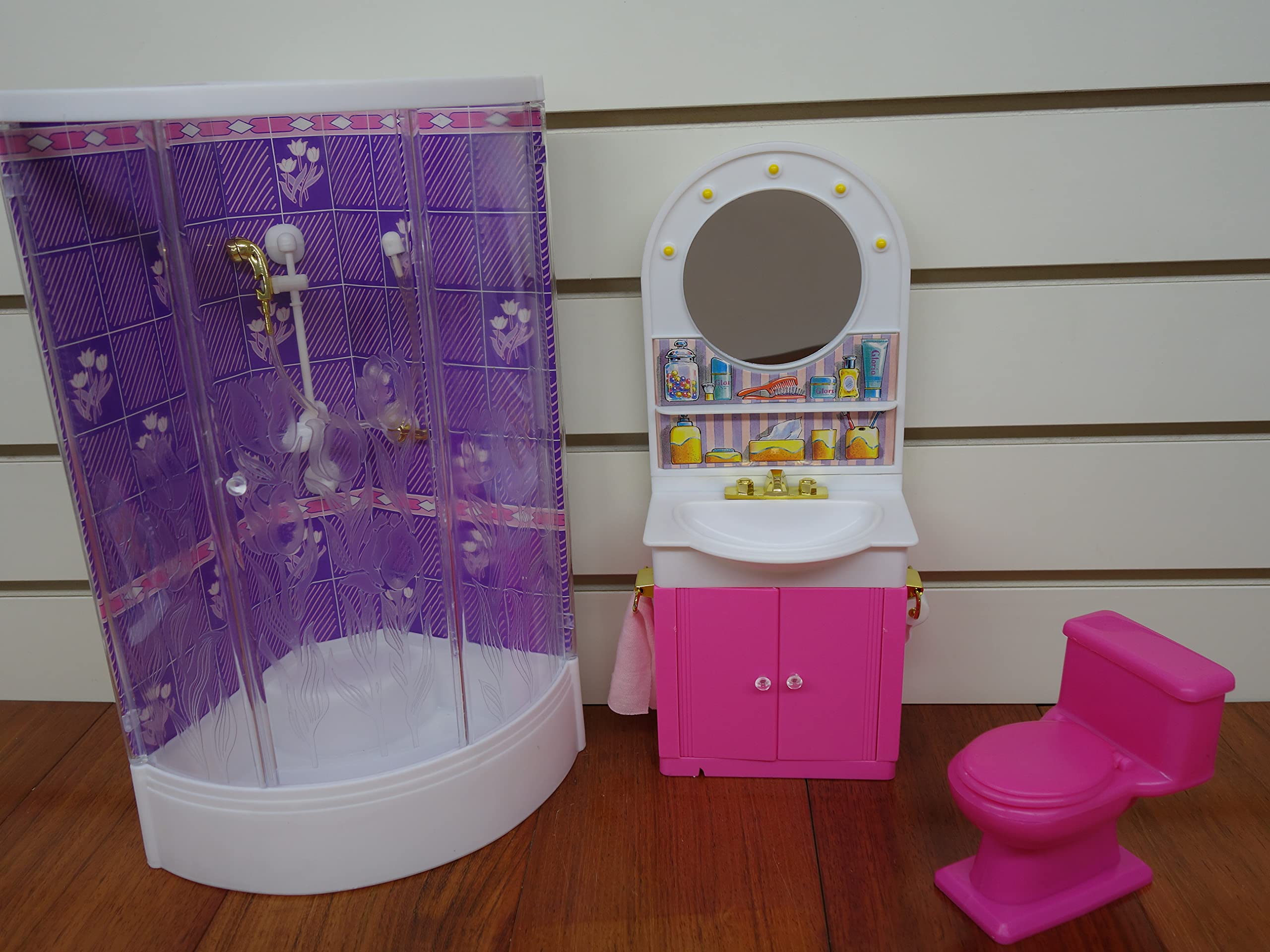 My Fancy Life Washroom Doll's Furniture Play Set for 12" Fashion Doll