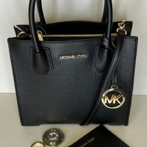 Michael Kors MICHAEL Michael Kors Mercer MD Messenger bundled SM TZ Coinpouch Purse Hook (BLK)