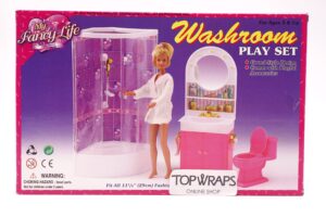 my fancy life washroom doll's furniture play set for 12" fashion doll