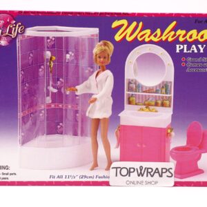 My Fancy Life Washroom Doll's Furniture Play Set for 12" Fashion Doll