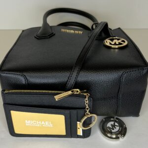 Michael Kors MICHAEL Michael Kors Mercer MD Messenger bundled SM TZ Coinpouch Purse Hook (BLK)