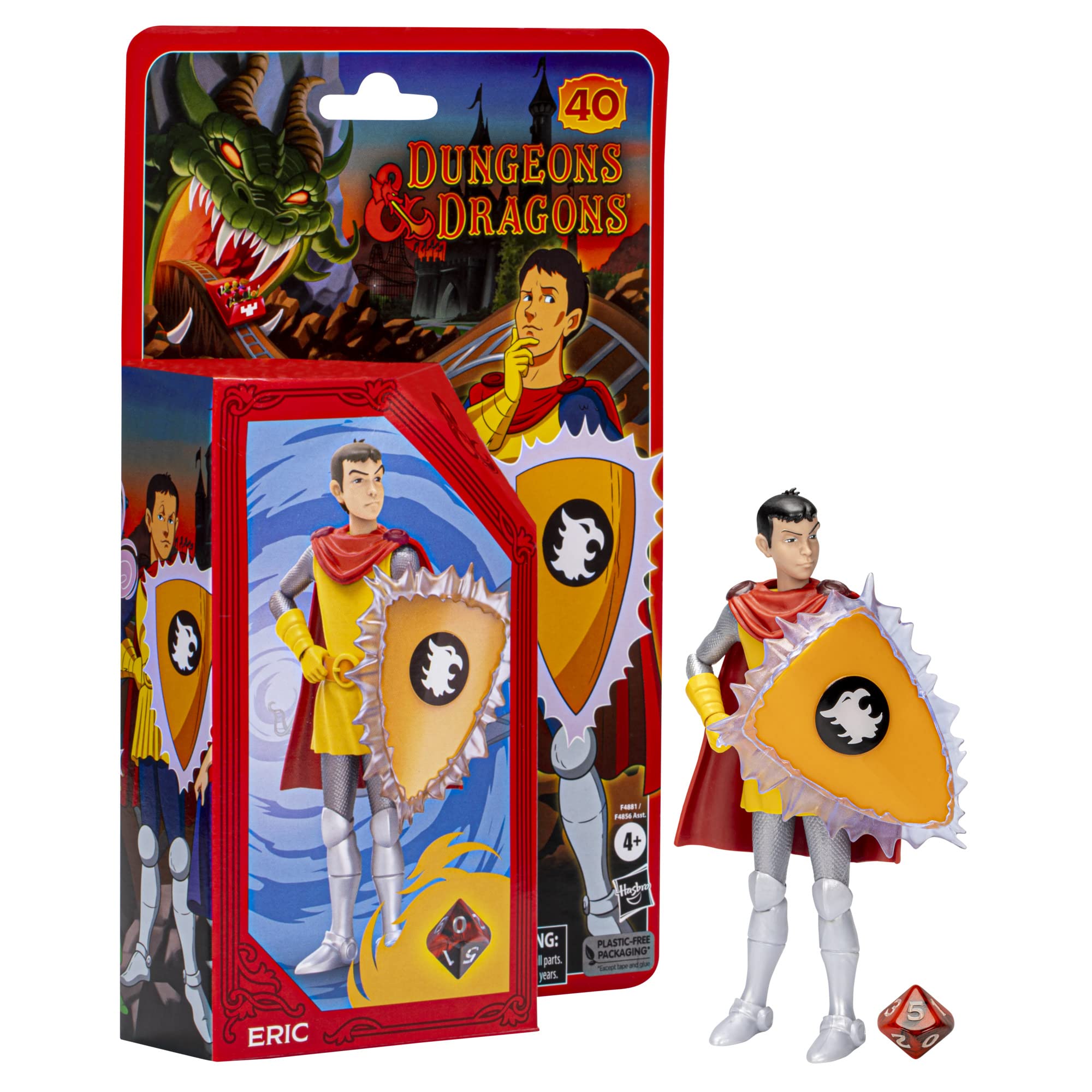 Dungeons & Dragons Cartoon Classics 6-Inch-Scale Eric Action Figure, D&D 80s Cartoon, Includes d10 from Exclusive D&D Dice Set