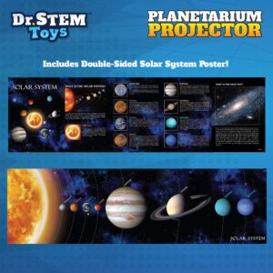 Dr. STEM Toys Star Projector for Kids 5 & Up | Rotating Planetarium Projection Lamp Lights Up Your Child’s Room with a Whole Galaxy of Glowing Planets & Stars | Includes Educational Booklet