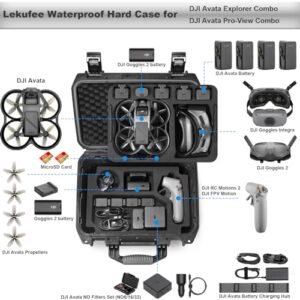 Lekufee Waterproof Hard Case Compatible with DJI Avata Pro Combo/DJI Goggles Integra/DJI Goggles 2/DJI RC Motion 2 and More DJI Avata Drone Accessories(Case Only)