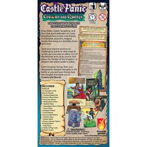 Castle Panic: Crowns and Quests | Expansion | Board Game for Adults and Family | Cooperative | Ages 8+ | for 1 to 6 Players | Average Playtime 45 Minutes | Made by Fireside Games