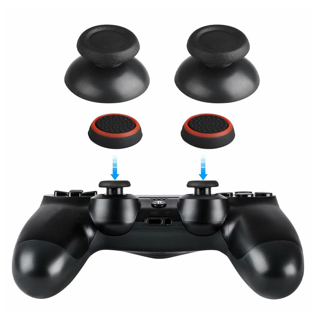 SaiDian 1Set Silicone Conductive Rubber Pad Joystick Thumb Sticks Replacement Kit L1 R1 L2 R2 Button Thumbsticks Repair Tools Kit for PS4 Controller